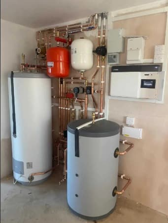 Air source heat pump installation on a detached house in Sutton Coldfield